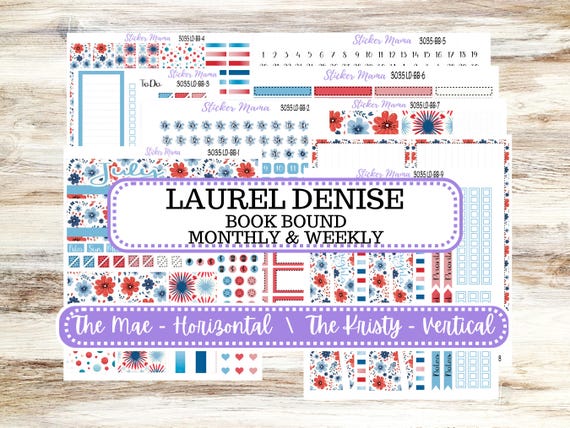 Laurel Denise Mae and Kristy Planner Sticker Kit | Book-Bound | July 3035 American Dream