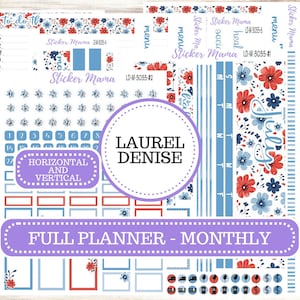 LAUREL DENISE PLANNER Monthly Kit #3035 || Laurel Denise Kit || Ld Stickers || Laurel Denise Horizontal Vertical || American Dream