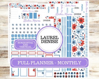 LAUREL DENISE PLANNER Monthly Kit #3035 || Laurel Denise Kit || Ld Stickers || Laurel Denise Horizontal Vertical || American Dream