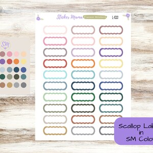 EC SCALLOP Stickers  || .56&quot; x 1.5&quot; || StickerMama Colorway