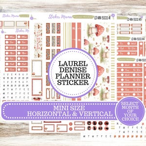 LAUREL DENISE MINI Planner Kit #3202 || Laurel Denise Kit || Laurel Denise Stickers || Laurel Denise Horizontal Vertical || Mushroom Bloom