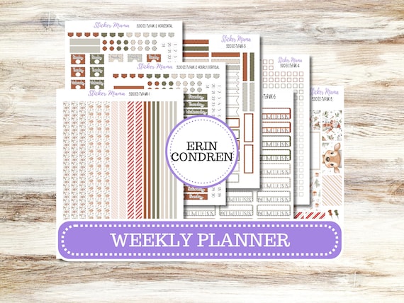 Erin Condren Weekly Planner Kit 3210 | December Frosty Friends | Horizontal | Vertical | Hourly | 9-26