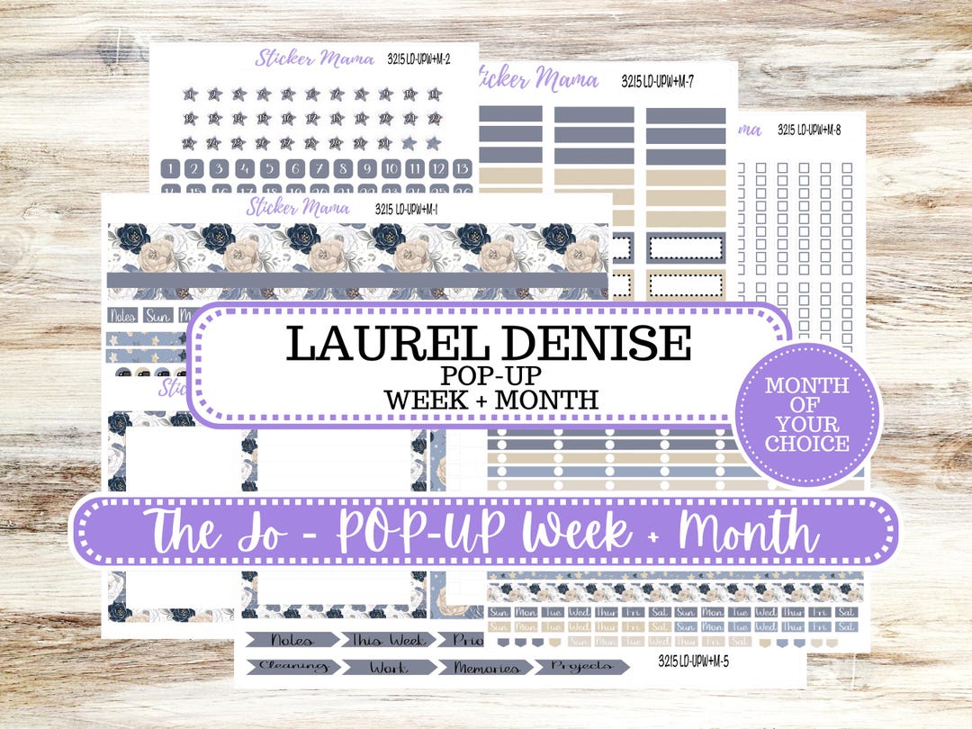 Laurel Denise Jo Planner Sticker Kit | Pop-up Week+month | Month of ...