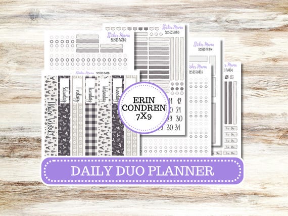 Erin Condren Daily Duo Planner Sticker Kit 3225 | December - Sleek Season | 9-26
