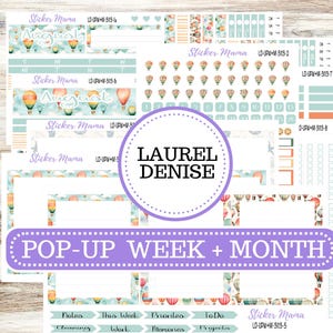 LD POP-UP Week+Month Planner Kit #3113 || Sky High || Laurel Denise Kit || Laurel Denise Stickers || May 25