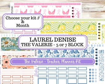 Laurel Denise Valerie Planner Stickers | Choose Your Kit # and Your Month