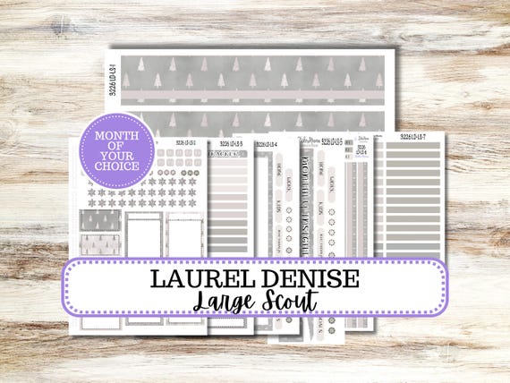 Laurel Denise Large Scout Planner Sticker Kit 3226 | Muted Frost | 10-26 | Month of Choice