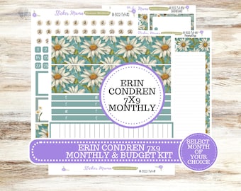 ERIN CONDREN Monthly Kit-3122  || 7X9 ||  Vintage Bloom Monthly  - 7x9 EC Any Monthly Kit - Monthly Planner Kits -  Monthly Budget