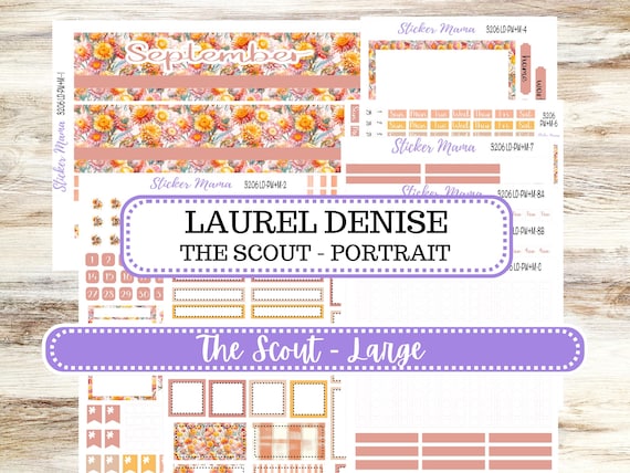 Laurel Denise Large Scout Planner Sticker Kit | Portrait Weekly + Monthly | September Falling Color 3206 | 6/26