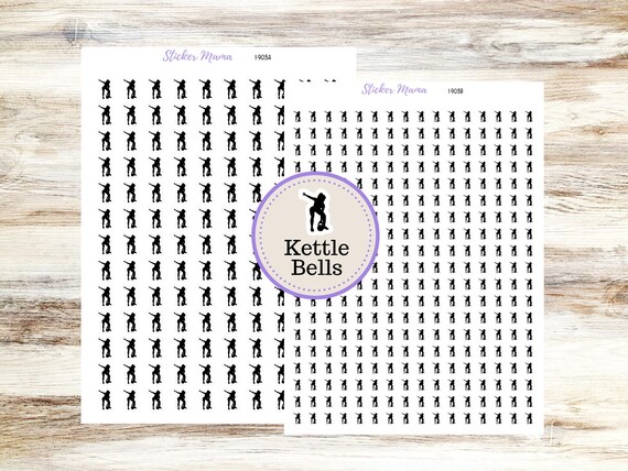 Kettle Bell Planner Stickers I-903 (.3, or .5,) |