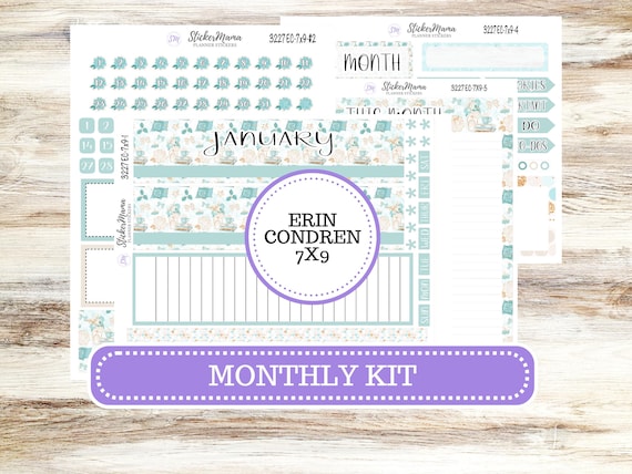 Erin Condren Monthly Planner Sticker Kit 3227 | 7X9 | Cozy Winter | 10-26