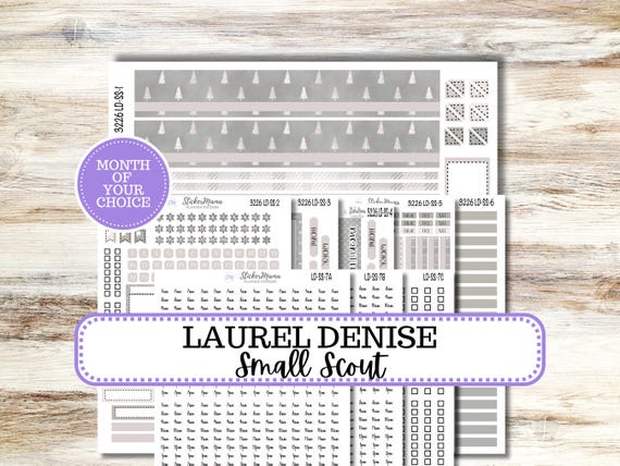 Laurel Denise Small Scout Planner Sticker Kit 3226 | Muted Frost | Month of Choice | 9-26