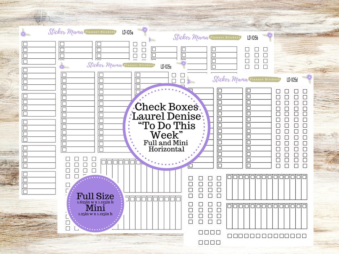 CHECKBOXES LAUREL DENISE Planner Ld-105 -