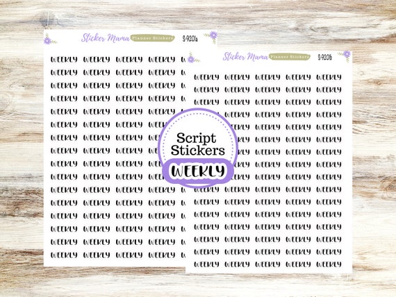 WEEKLY Script Stickers || S-9201 || Script Planner Stickers || Weekly Stickers