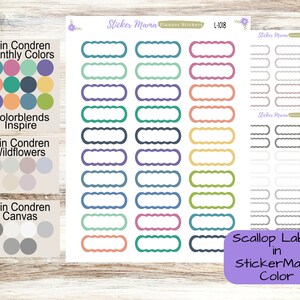 EC SCALLOP Stickers  || .56" x 1.5" || ec inspire || ec wildflower || ec canvas sticker