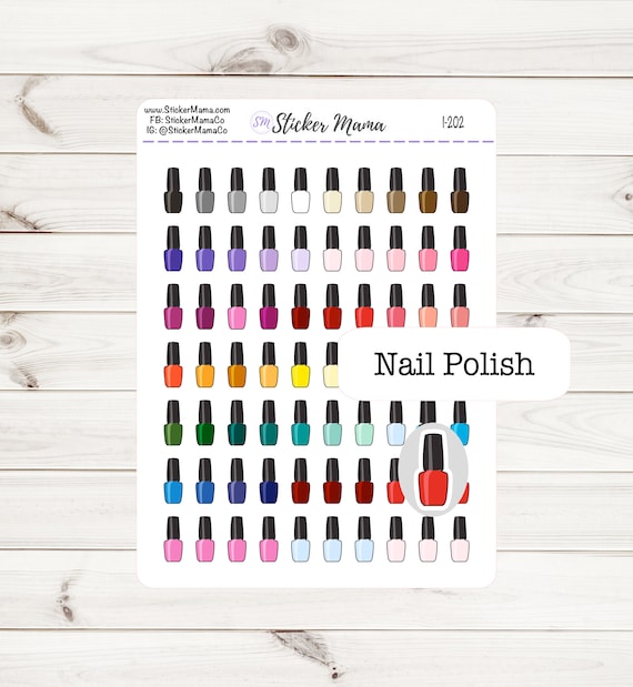 NAIL POLISH PLANNER Stickers I-202 - Nail Polish Stickers - Polish  - Stickers for Nails