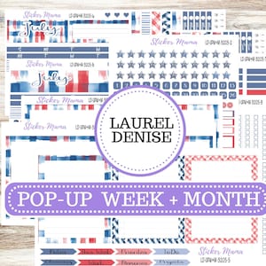 LD POP-UP Week+Month Planner Kit #3205 || Patriotic Festivities || Laurel Denise Kit || Laurel Denise Stickers || April 25
