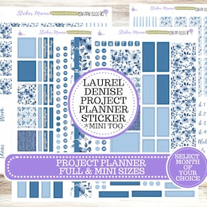 LAUREL DENISE PROJECT  Planner Kit #3200 || Cool Blue || Laurel Denise Kit || Laurel Denise Stickers ||  || Any Month ld