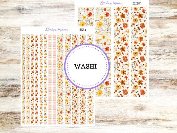 Washi Planner Stickers | 3223 Fall Pressed Flowers