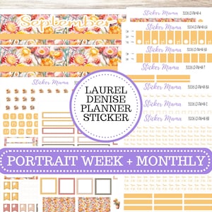 LAUREL DENISE PORTRAIT Week + Month Planner Kit|| Planner Kit #3206 || Falling Color || Laurel Denise September Sticker Kit ||  June 25