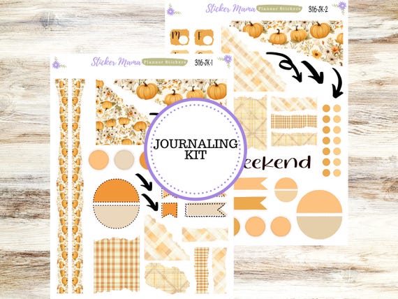 JOURNALING KIT  || #3116 ||  Pumpkin Spice  || Journal Planner || Planner Stickers || Journal Stickers