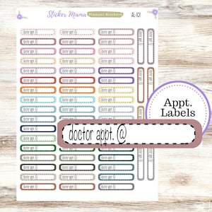 L-101 || DOCTOR APPOINTMENT LABELS || Planner Stickers || Labels Sticker || Doctor Stickers