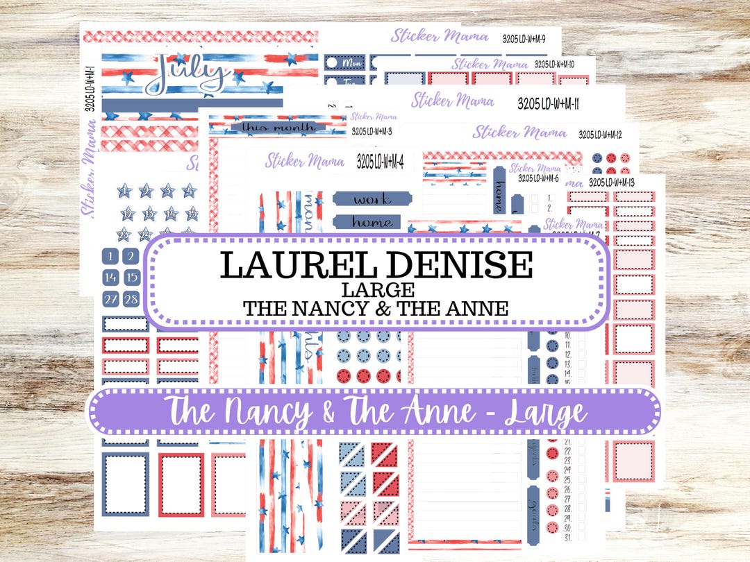 Laurel Denise Large Nancy & Large Anne Planner Sticker Kit | Vertical ...
