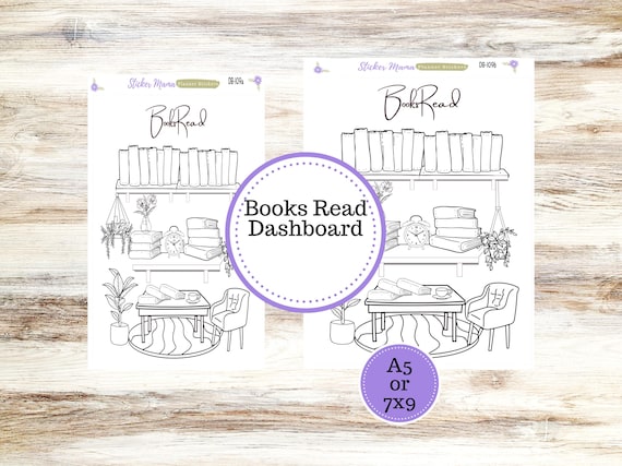 ERIN CONDREN Dashboard DB-109 || Books Read Planner Pages || Full Page Books Read Dashboard