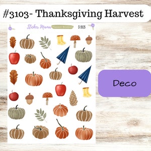 DECO-3103 || Harvest Thanksgiving  || PLANNER STICKERS || Thanksgiving Stickers ||