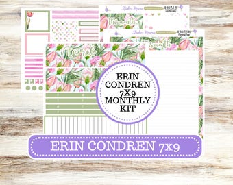 ERIN CONDREN Monthly Kit-3121 || 7X9 ||  Easter Petals Monthly  - 7x9 EC Any Monthly Kit - Mushroom Monthly Planner Kits -  Monthly Budget