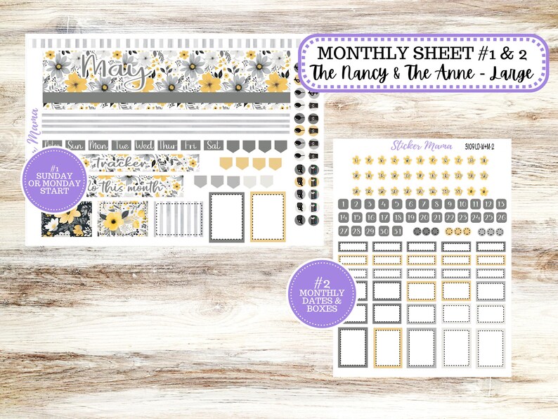 Laurel Denise Large Nancy & Large Anne Planner Sticker Kit | Vertical ...