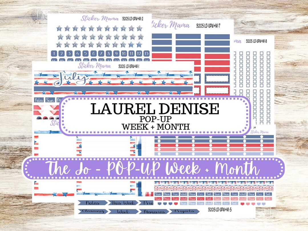 Laurel Denise Jo Planner Sticker Kit | Pop-up Week+month | July ...