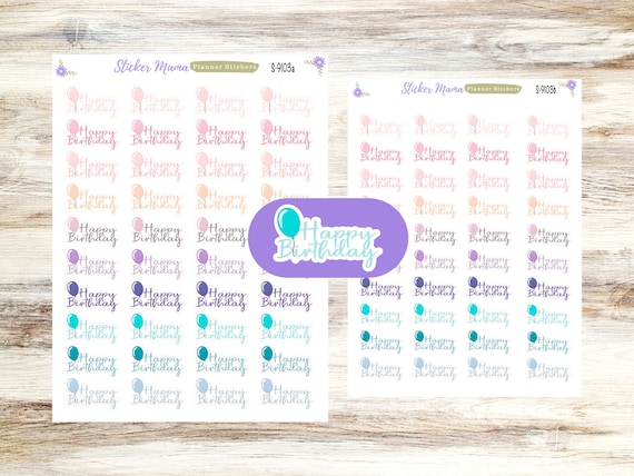 HAPPY BIRTHDAY STICKERS || S-9103 || Birthday Planner Stickers || Stickers for Birthday