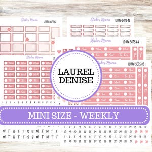 LAUREL DENISE MINI Weekly Planner Kit #3075  || Laurel Denise Kit || Laurel Denise Stickers || Horizontal Vertical || Shabby Chic Roses