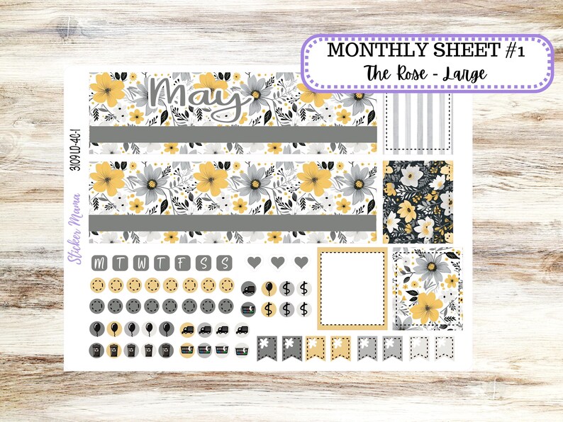 Laurel Denise Large Rose Planner Sticker Kit | 4-COLUMN (formerly ...