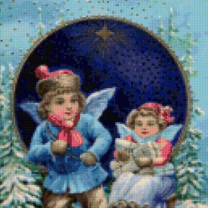 Victorian Children Sledding Cross Stitch pattern Christmas PDF - Instant Download!