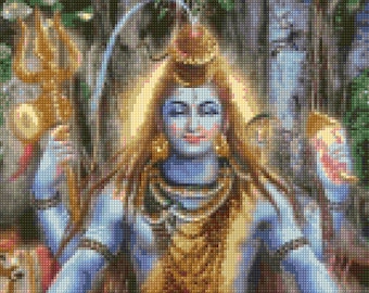 Shiva Hindu God Cross Stitch pattern - PDF - Instant Download!