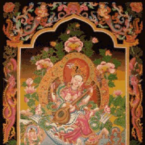 Tibetan Buddhist Thangka Tapestry Cross Stitch pattern - PDF - Instant Download!