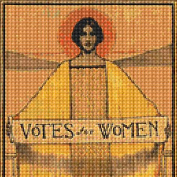 Art Nouveau Votes for Woman Cross Stitch pattern  PDF - Instant Download!