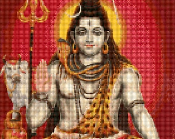 Shiva Hindu God Cross Stitch pattern - PDF - Instant Download!
