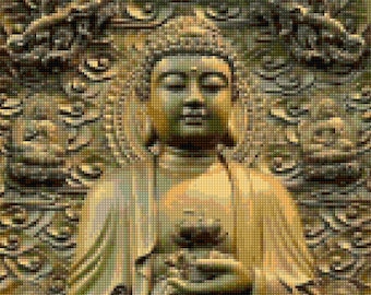 Golden Buddha Cross Stitch pattern - PDF - Instant Download!