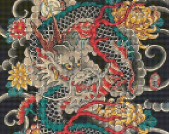 Asian Dragon Cross Stitch pattern - PDF - Instant Download!