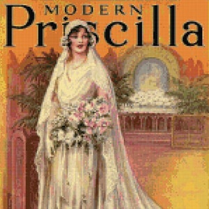 Art Deco Bride Modern Priscilla Cross Stitch patrón PDF - ¡Descarga instantánea!