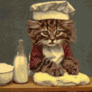 Kitty Baker Cross Stitch pattern 1930s Vintage Children&#39;s book picture - Vintage Cats PDF - Instant Download!