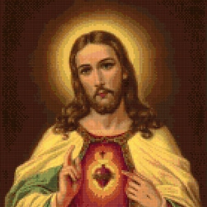 Jesus Sacred Heart Cross Stitch pattern PDF - Instant Download!