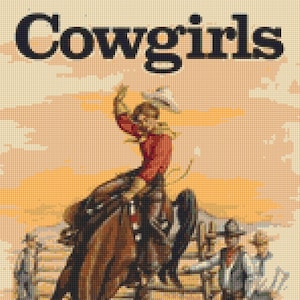 Vintage Cowgirls Cross Stitch pattern - PDF - Instant Download!
