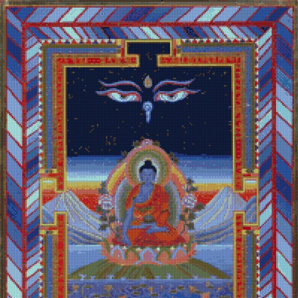 Medicine Buddha Thangka Tapestry Cross Stitch pattern - PDF - Instant Download!