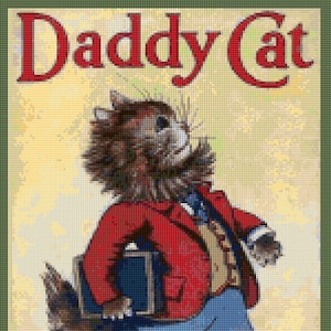Daddy Cat Louis Wain Cross Stitch pattern - PDF - Instant Download!