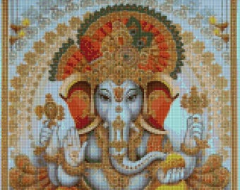 Hindu Ganesha Thangka Cross Stitch pattern - PDF - Instant Download!