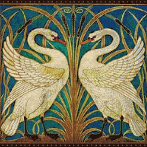 Art Nouveau Swans Cross Stitch Pattern - PDF - Instant Download!